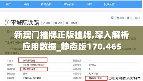 新澳门挂牌正版挂牌,深入解析应用数据_静态版170.465